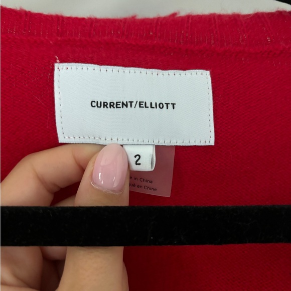 CURRENT/ELLIOTT Red V-Neck Sweater - Picture 4 of 5
